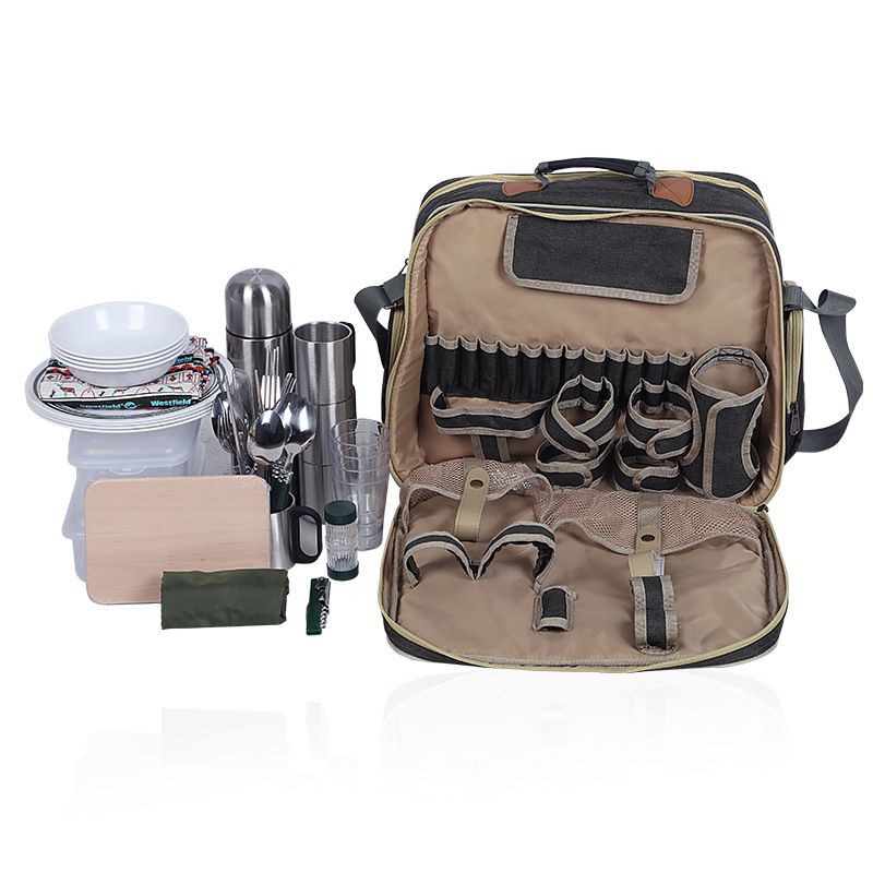 Camping Cooking Set For 4 - Juego de vajilla portátil de lujo