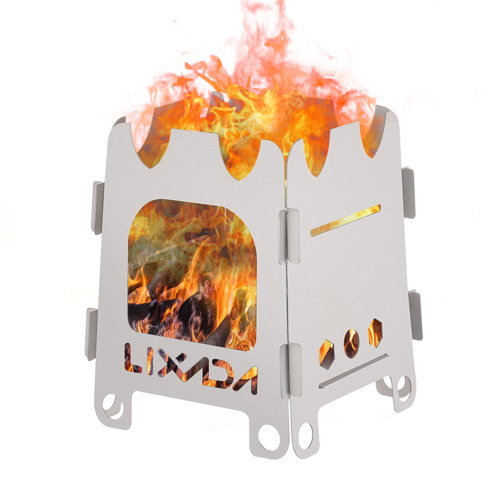Camping Cooking Grate - Lixada-estufa portátil de Titanio/acero inoxidable para