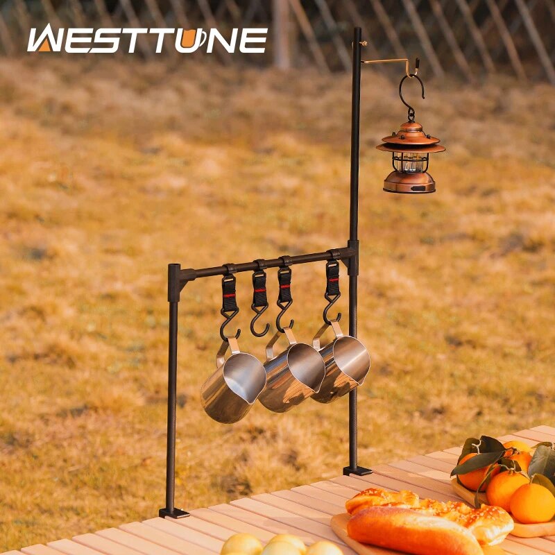 Camping Outdoor Cooking Table - WESTTUNE-estante de almacenamiento de escritorio para
