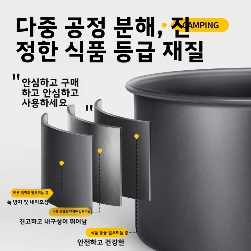 Camping Lightweight Cooking Pot - Juego de Utensilios de Cocina para