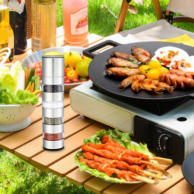 Camping Cooking Set For 4 - Contenedores de condimentos de viaje Molinillo