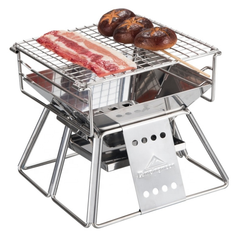 Camping Cooking Grate - Campingmoon-Parrilla de carbón para barbacoa, máquina