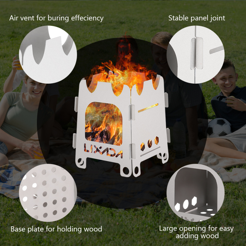 Lixada-estufa portátil de Tita - Camping Cooking Grate reseña y precio