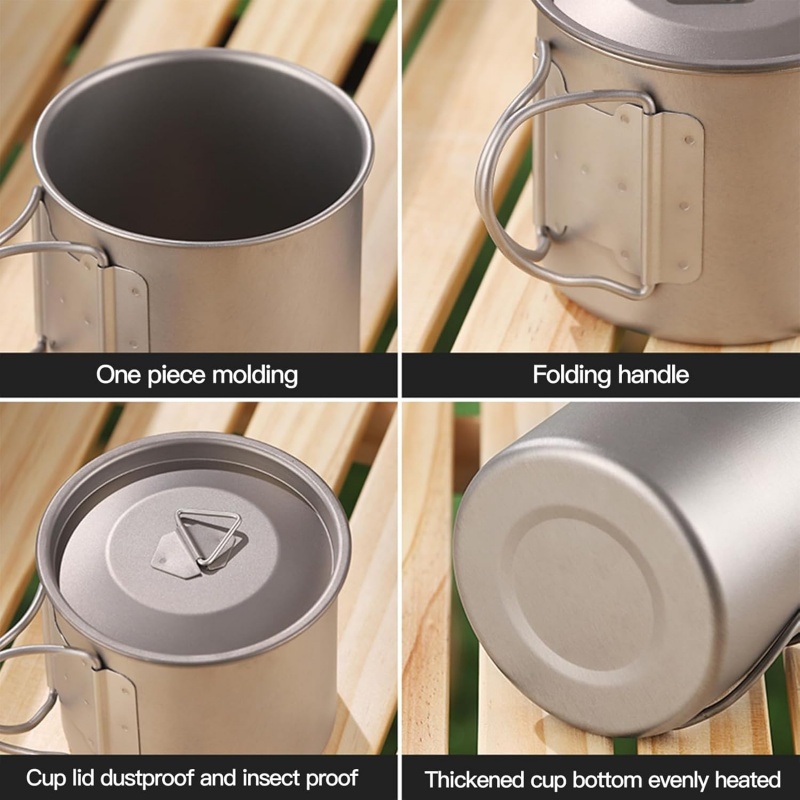 Taza de camping de titanio con - Camping Cooking Backpack reseña y precio