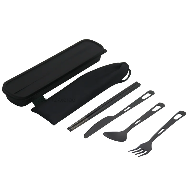 Vajilla negra de titanio puro, - Camping Cooking Set For 4 reseña y precio