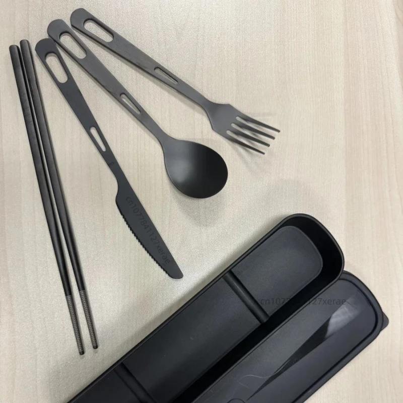 Vajilla negra de titanio puro, - Camping Cooking Set For 4 reseña y precio