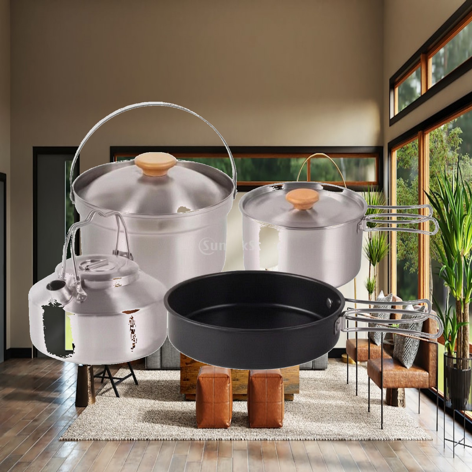 Juego de Cocina de Acero Inoxi - Camping Cooking Set For 4 reseña y precio