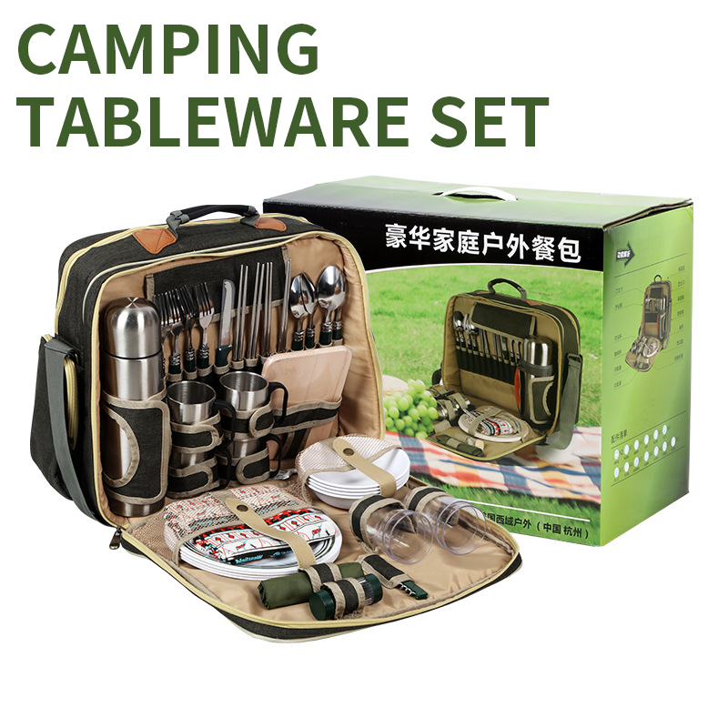 Juego de vajilla portátil de l - Camping Cooking Set For 4 reseña y precio