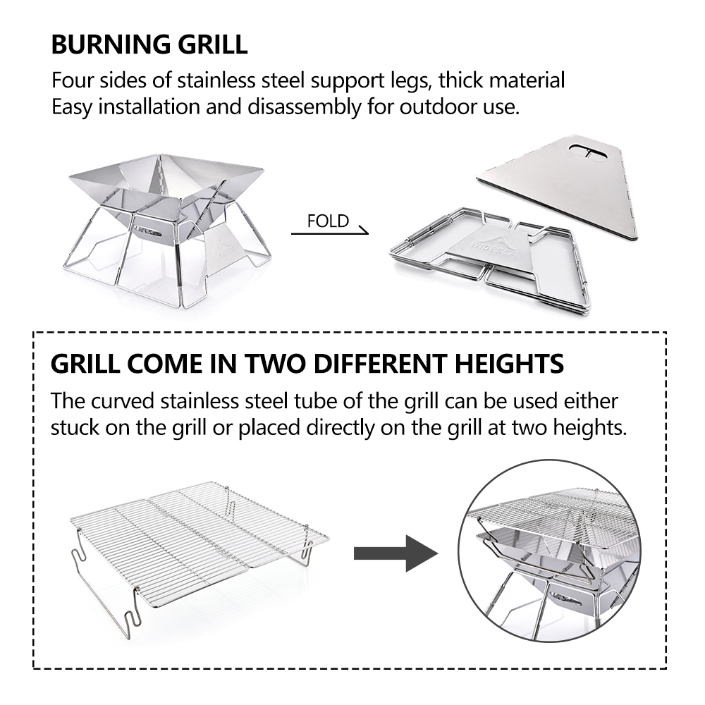 Widesea-parrilla de acampada a - Camping Cooking Grate reseña y precio