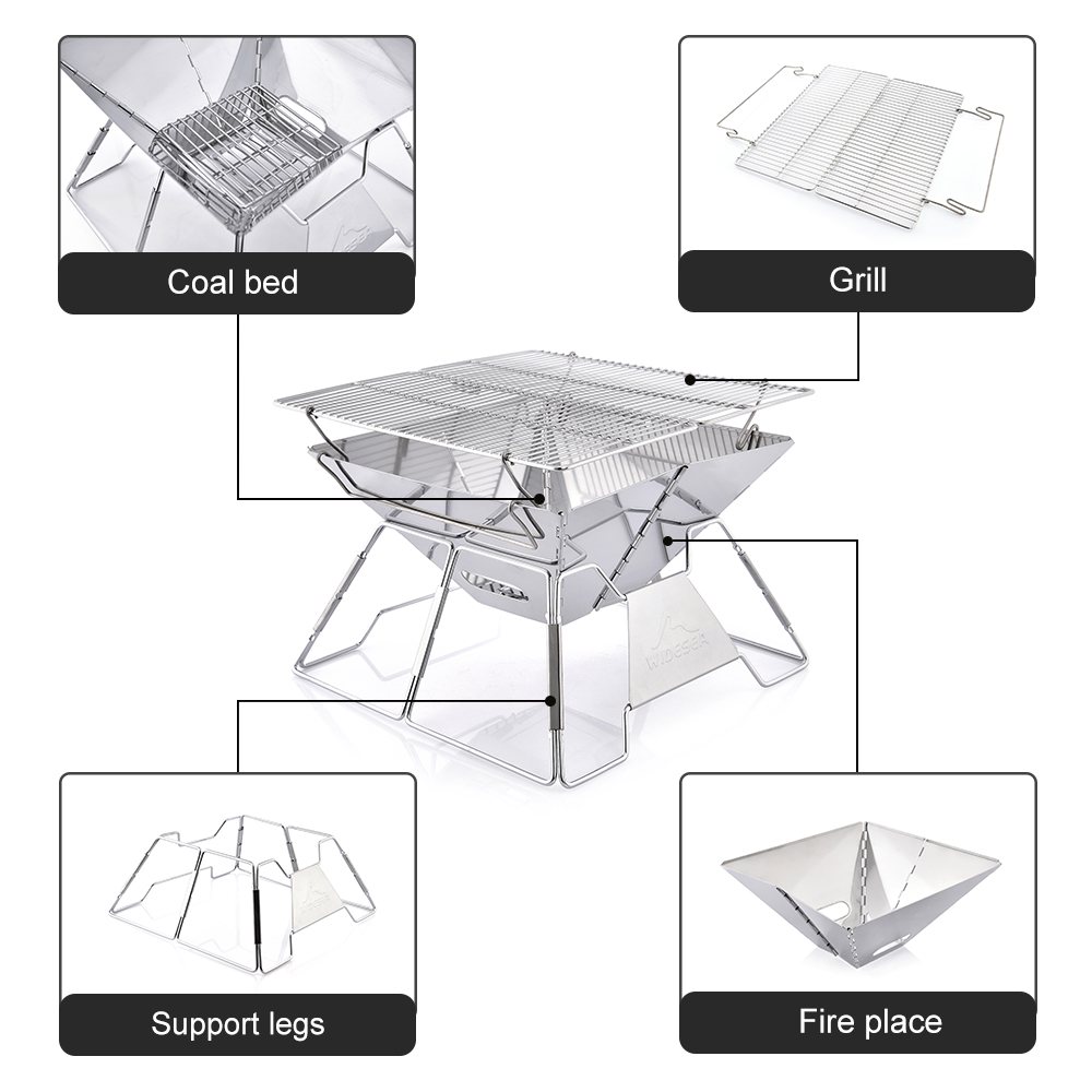 Widesea-parrilla de acampada a - Camping Cooking Grate reseña y precio