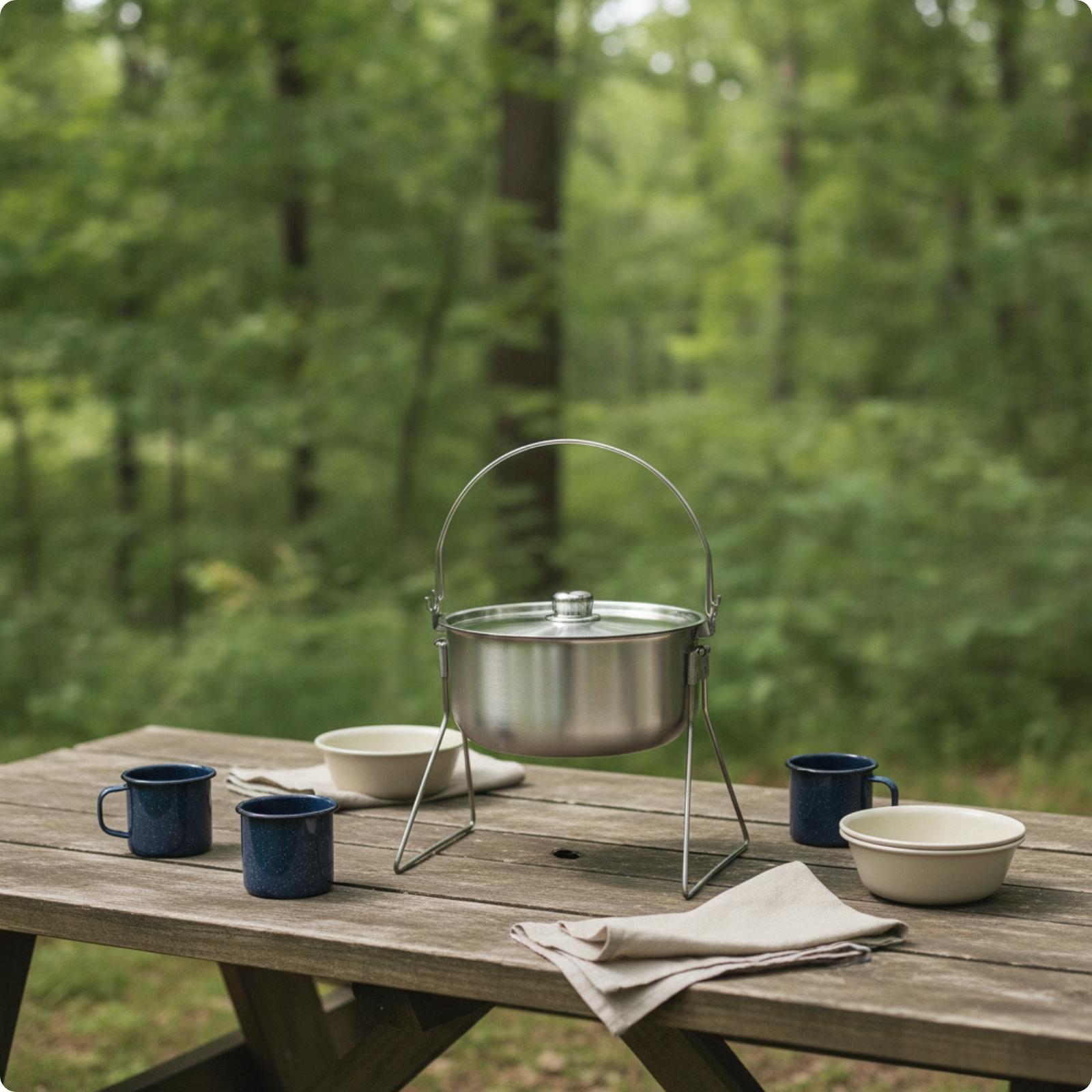 Olla de camping de acero inoxi - Camping Cooking Backpack reseña y precio