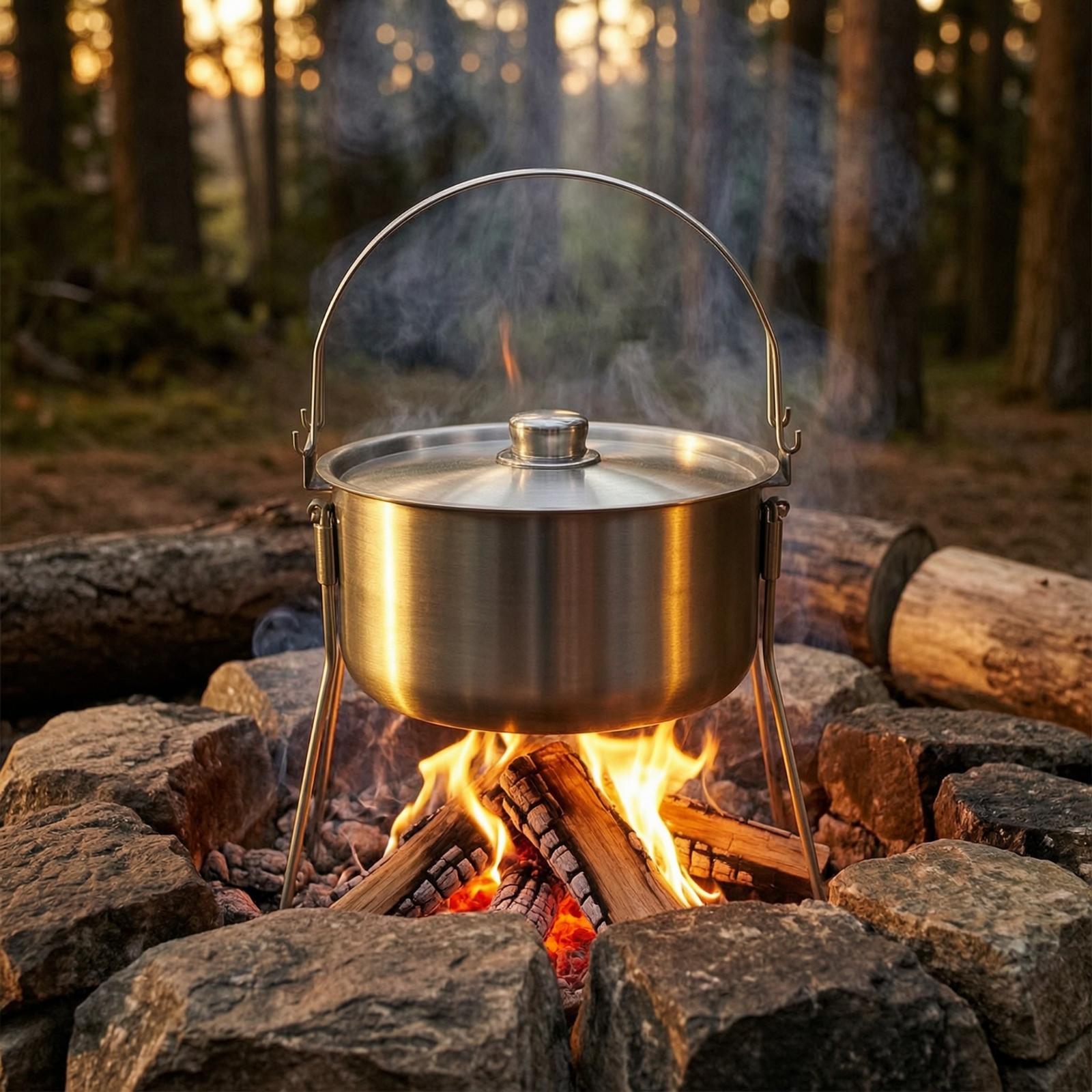 Olla de camping de acero inoxi - Camping Cooking Backpack reseña y precio