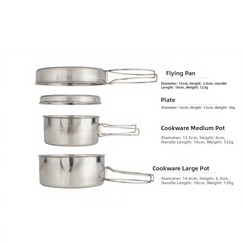 Juego de cocina para exteriore - Camping Cooking Set For 4 reseña y precio