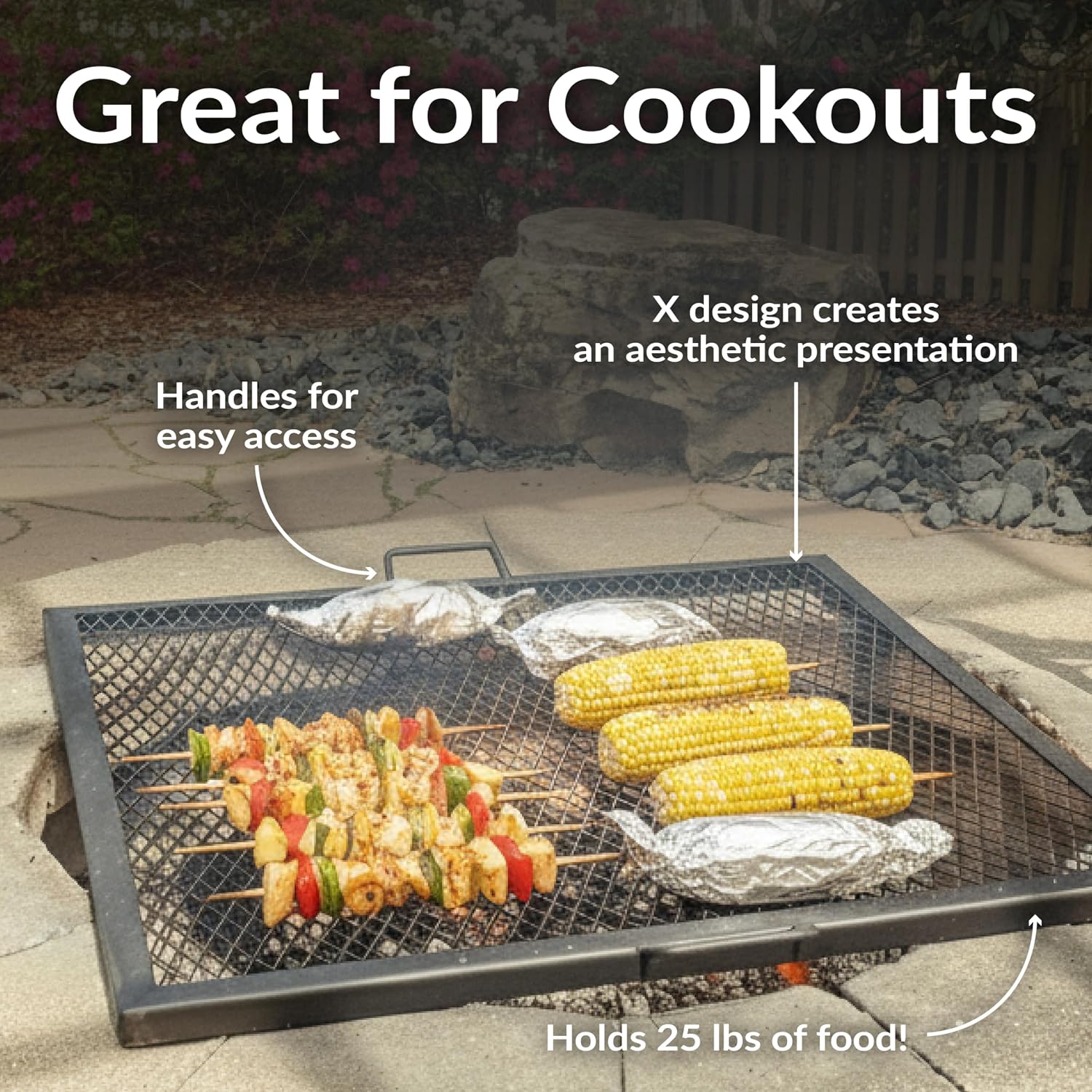 Rejilla para fogata de acero r - Camping Cooking Grate reseña y precio