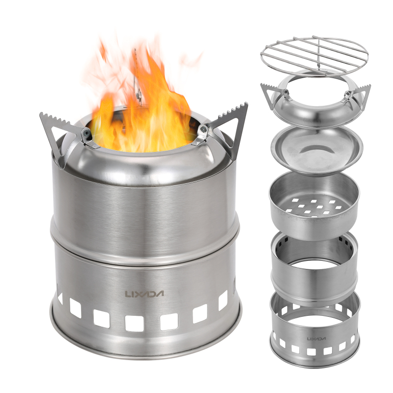 Lixada-estufa de leña de acero - Camping Cooking Grate reseña y precio