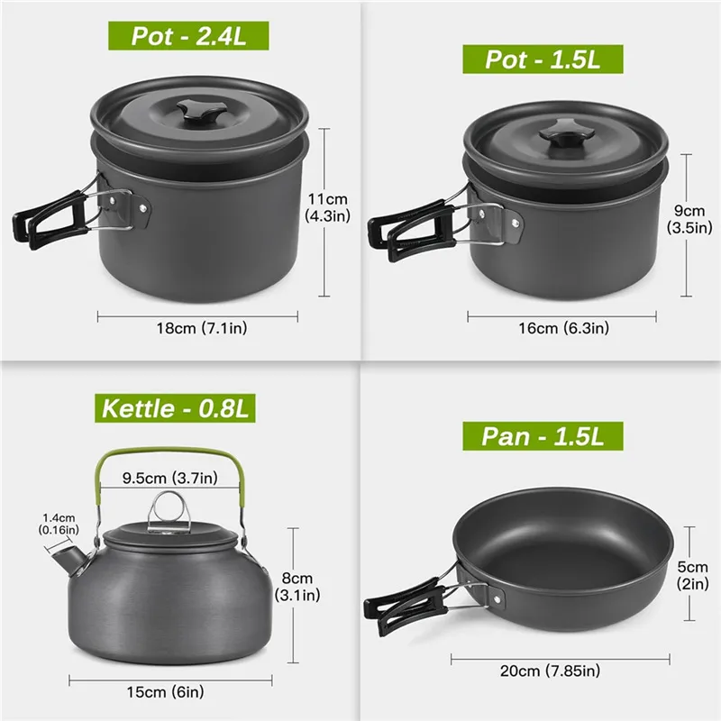 Juego de utensilios de cocina  - Camping Cooking Set For 4 reseña y precio