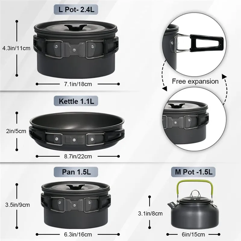 Juego de utensilios de cocina  - Camping Cooking Set For 4 reseña y precio
