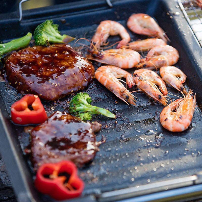 Sartén cuadrada gruesa para ex - Camping Cooking Griddle reseña y precio