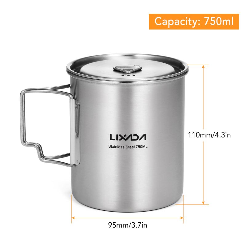 Lixada-taza de agua de acero i - Camping Cooking Backpack reseña y precio