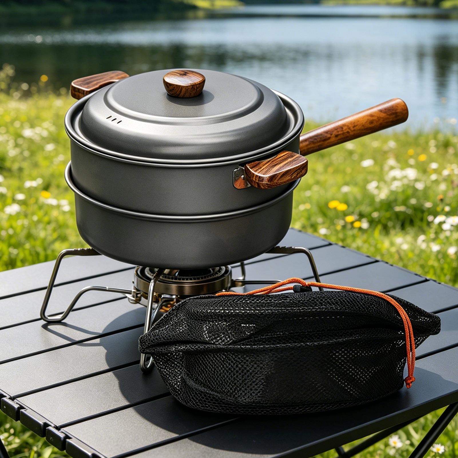 Olla portátil para acampar, ol - Camping Lightweight Cooking Pot reseña y precio