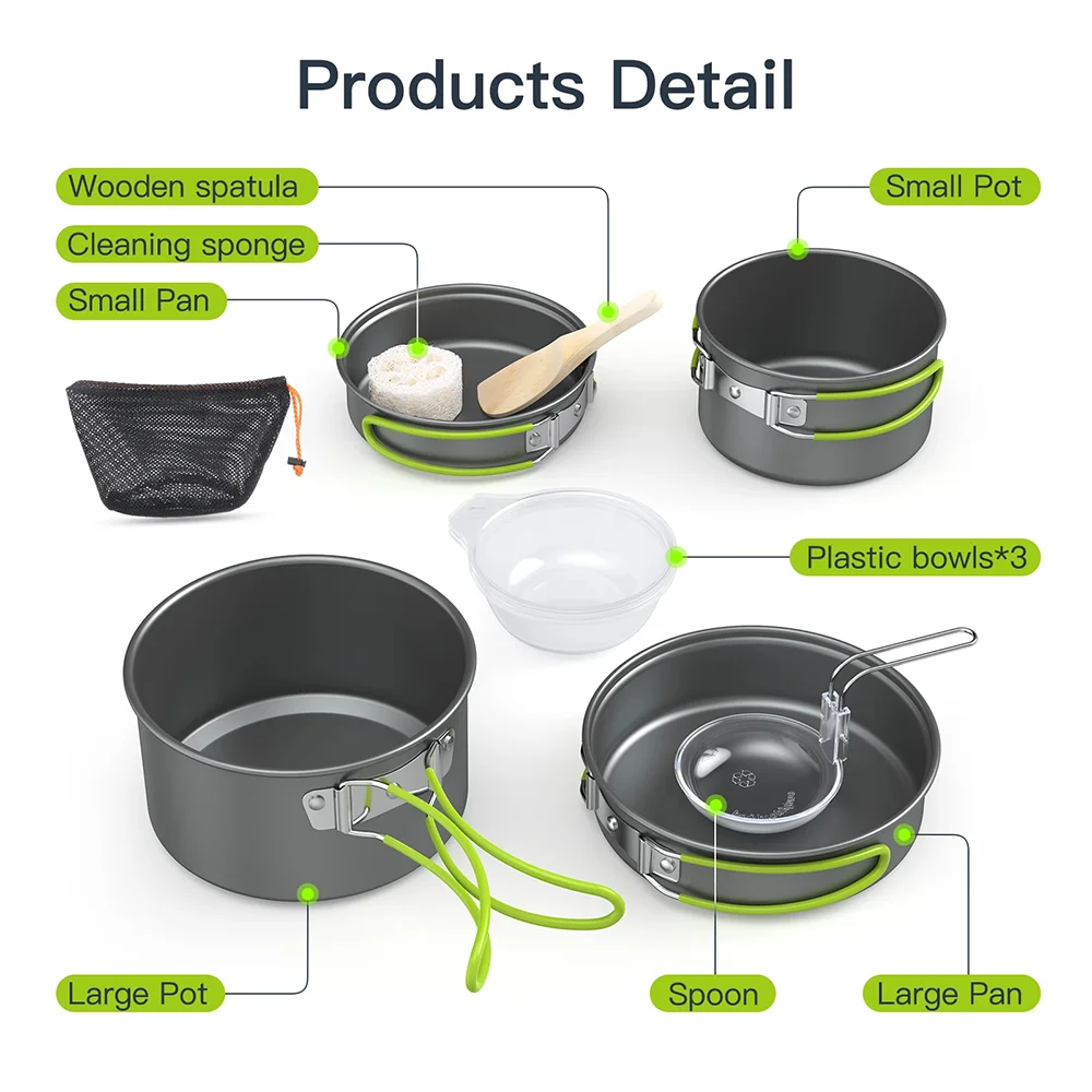 Juego de Utensilios de Cocina  - Camping Cooking Set For 4 reseña y precio