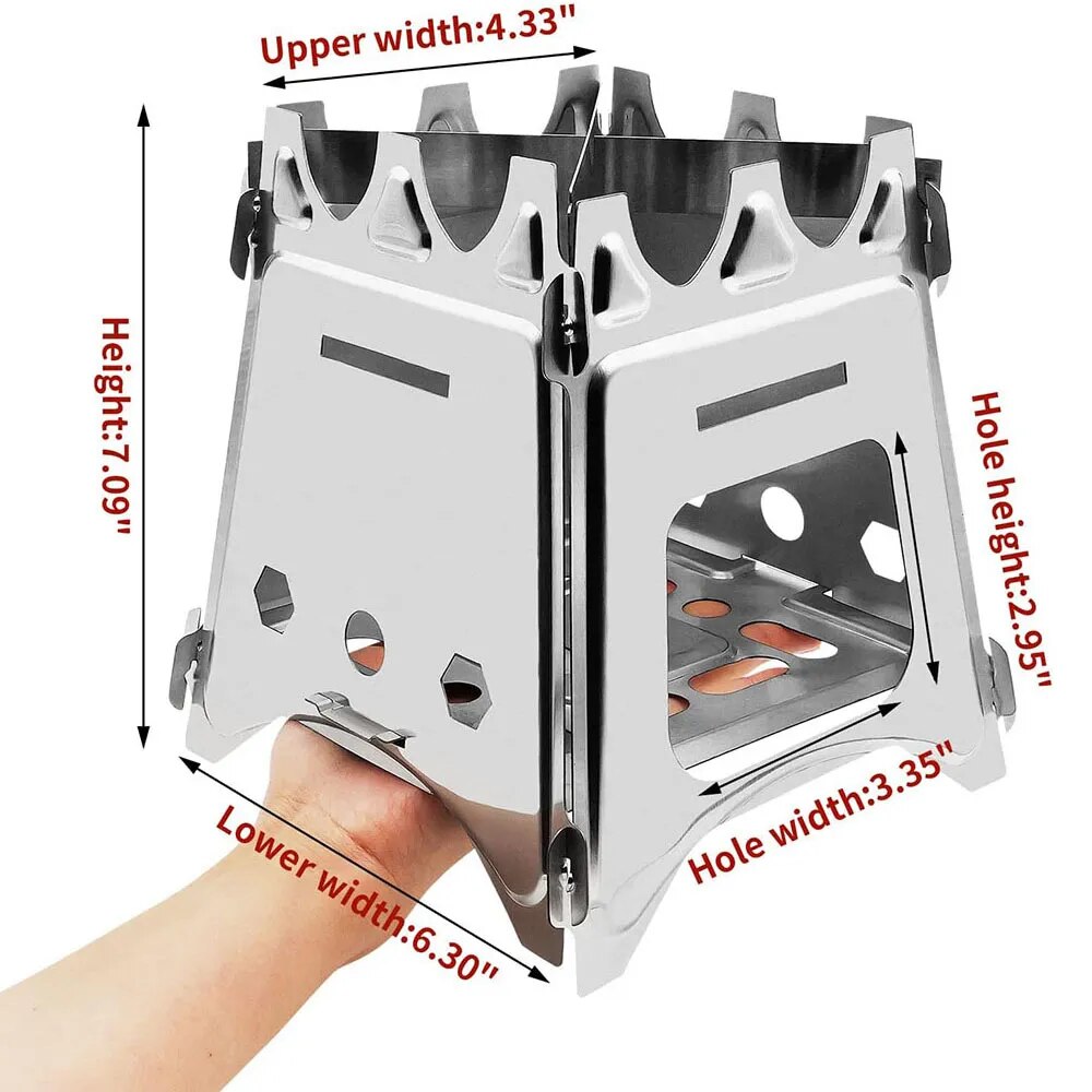 Estufa de leña portátil para a - Camping Cooking Grate reseña y precio