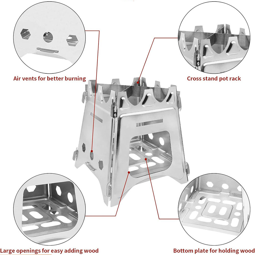 Estufa de leña portátil para a - Camping Cooking Grate reseña y precio