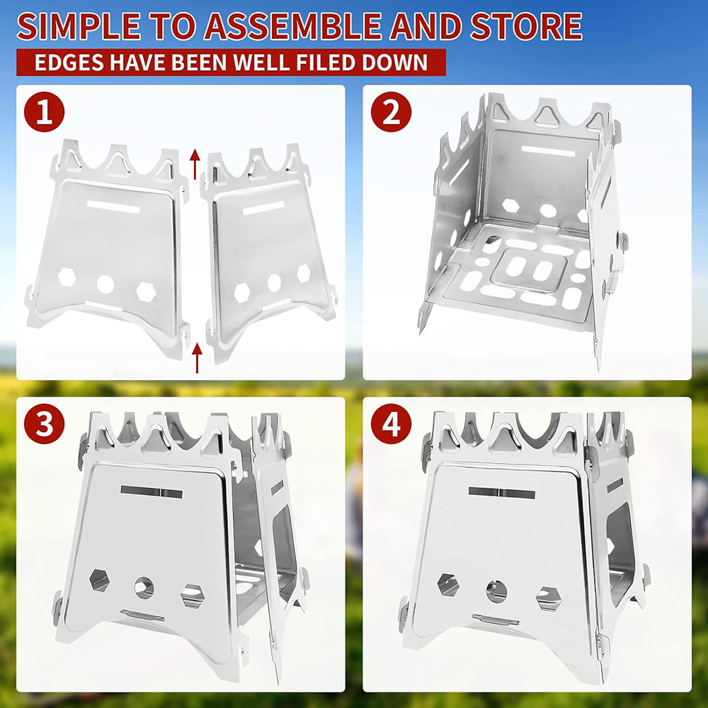 Estufa de leña portátil para a - Camping Cooking Grate reseña y precio