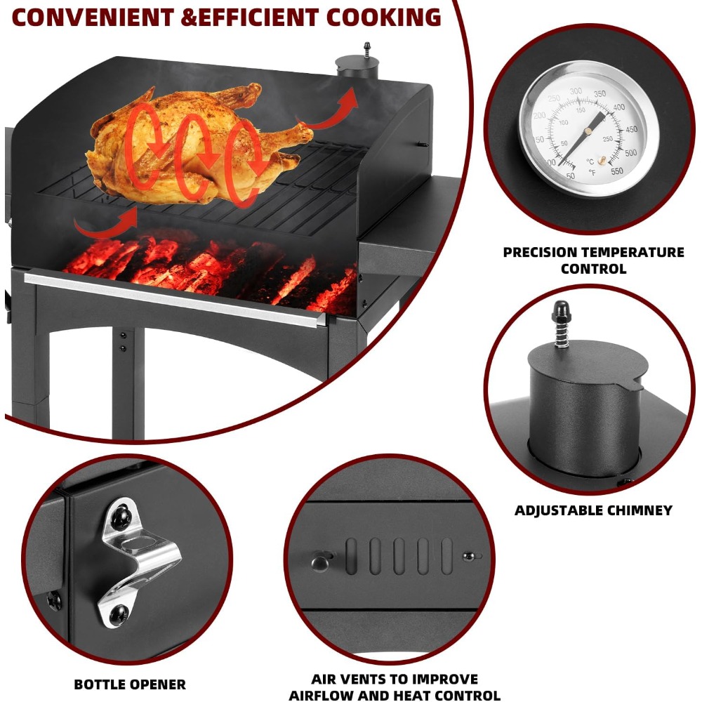 Parrilla de Carbón con Mesas L - Camping Cooking Table reseña y precio
